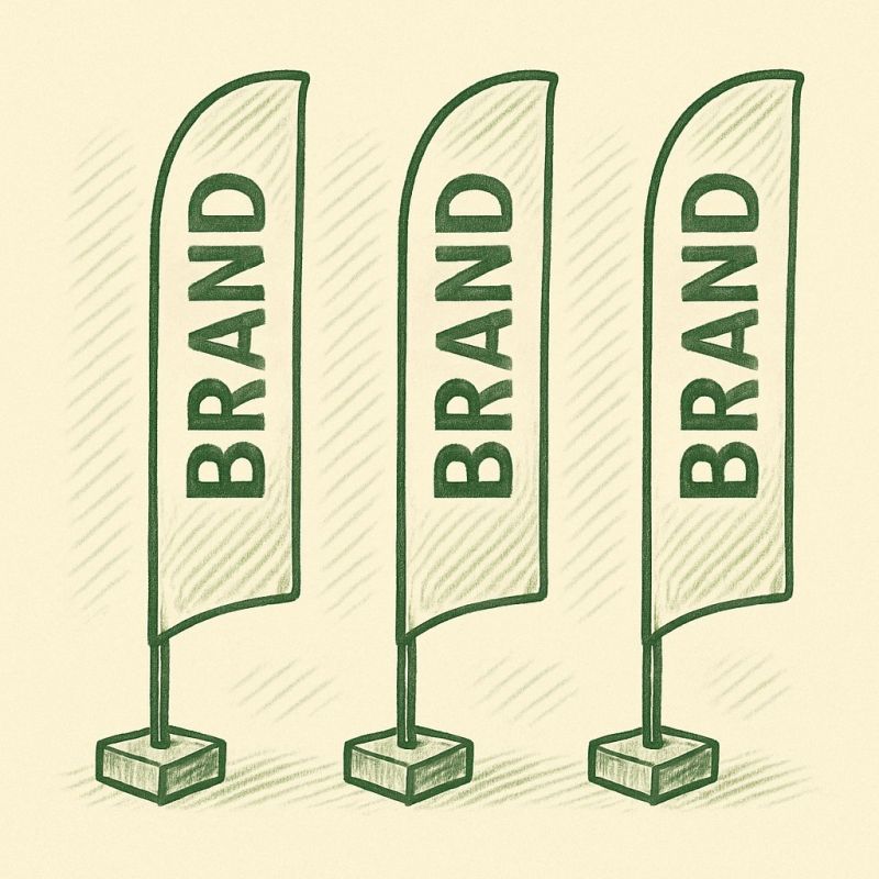 Brand Flags x 3 Brand Flags