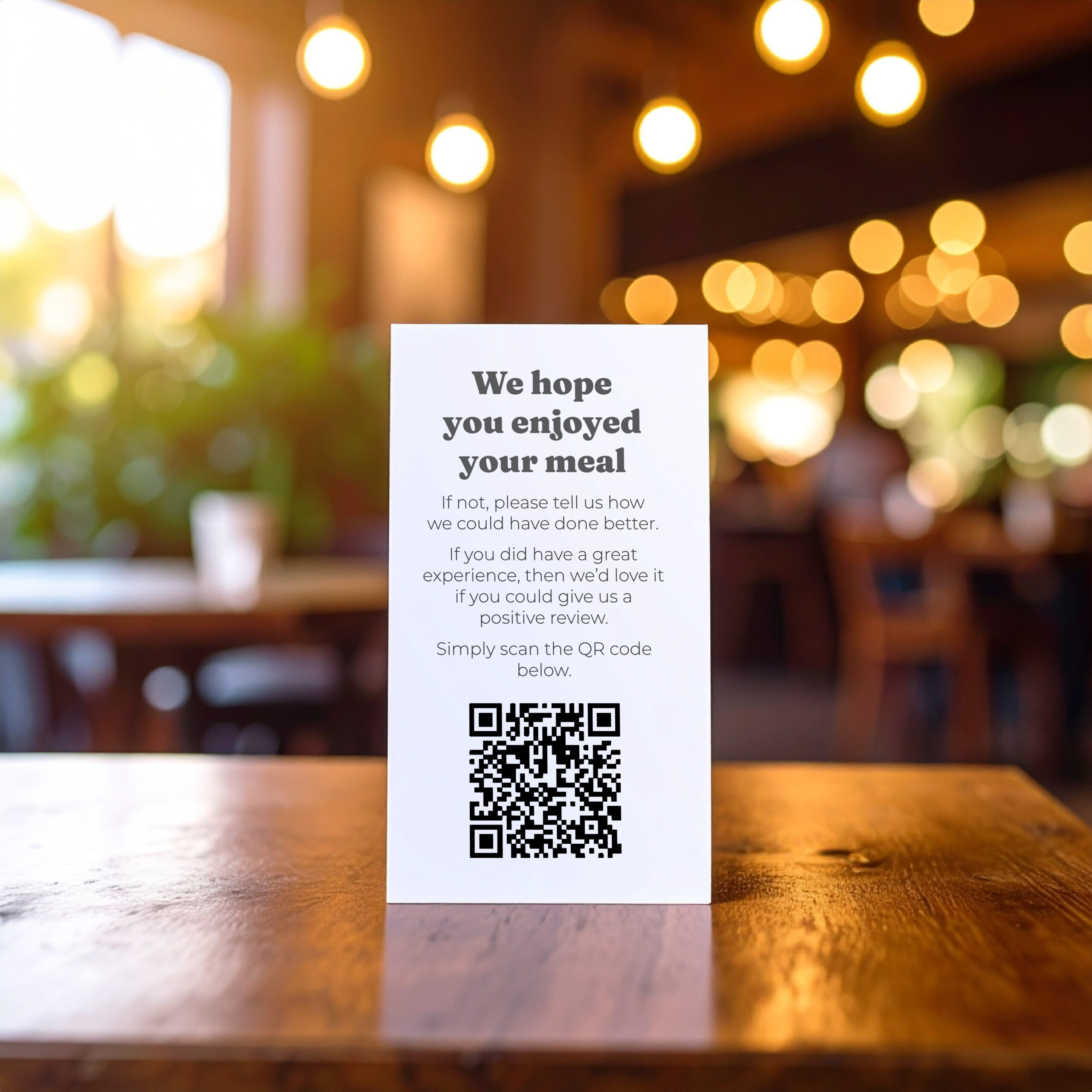 Printed QR Review Cards QR Card Message
